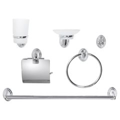 Conjunto de Accesórios com 6 Peças Turin Cromado Sensi D'acqua