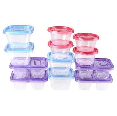 Conjunto de 12 Potes Tampa Colorida Cba, Transparente
