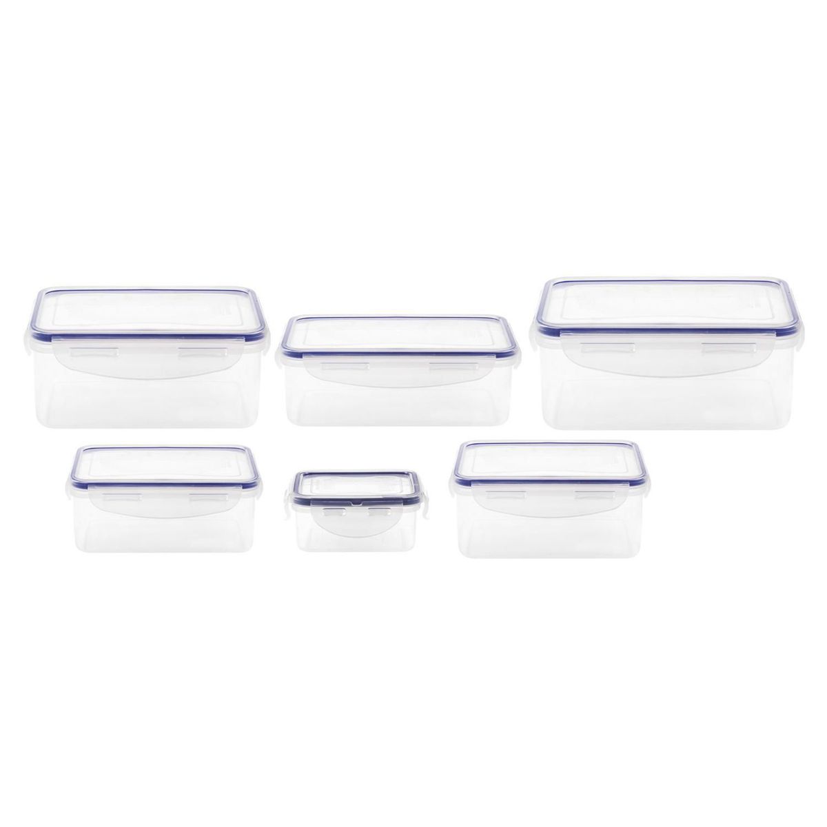 Conjunto Pote Clip 6Pc Hcn Transparente, marca Just Home Collection - Foto Principal