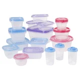 Set 24 Potes Tampa Colorida Cba, Transparente