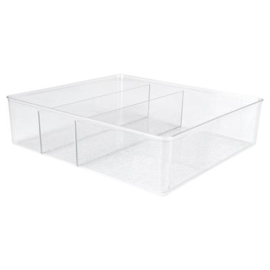 Organizador Cozinha 3 Divisrias Flores Acrlico, Transparente, 28x7x25cm
