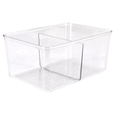 Organizador Cozinha 2 Divisrias Flores Acrlico, Transparente, 22x15x19cm