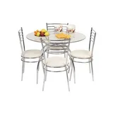 Conjunto Mesa Jantar Red 5Pc Vid Branco 100x76cm