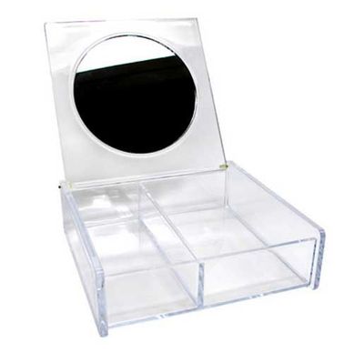 Organizador de Banheiro com Espelho Acrlico 15x5x15cm Transparente