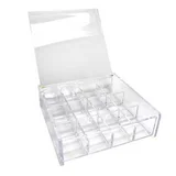 Organizador de Banho com 12 Espaços Acrílico, 15x5x15cm, Transparente