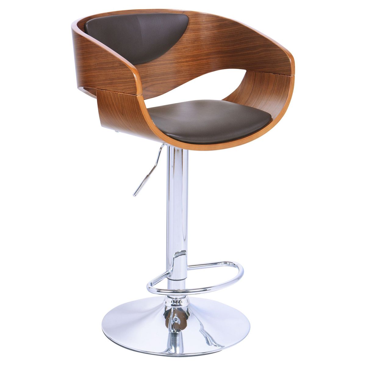 Banqueta de Madeira com Encosto Marrom Café, marca Just Home Collection - Foto Principal