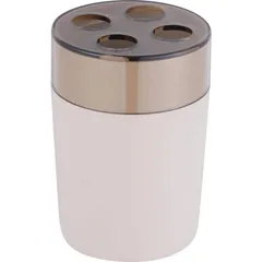 Porta Escova de Dente em Plástico Taupe Just Home Collection