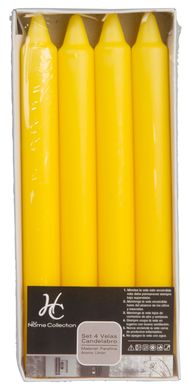 Conjunto 4 Velas para Candelabro 20cm Amarelo