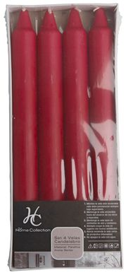 Conjunto 4 Velas para Candelabro 20cm Vermelho