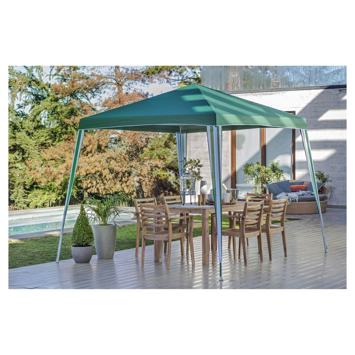 Gazebo de Poliéster Montável 245x300x300cm Verde Just Home Collection, marca Just Home Collection - Foto 2