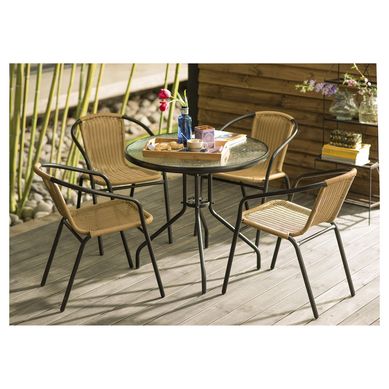 Cadeira Rattan Preto e Natural