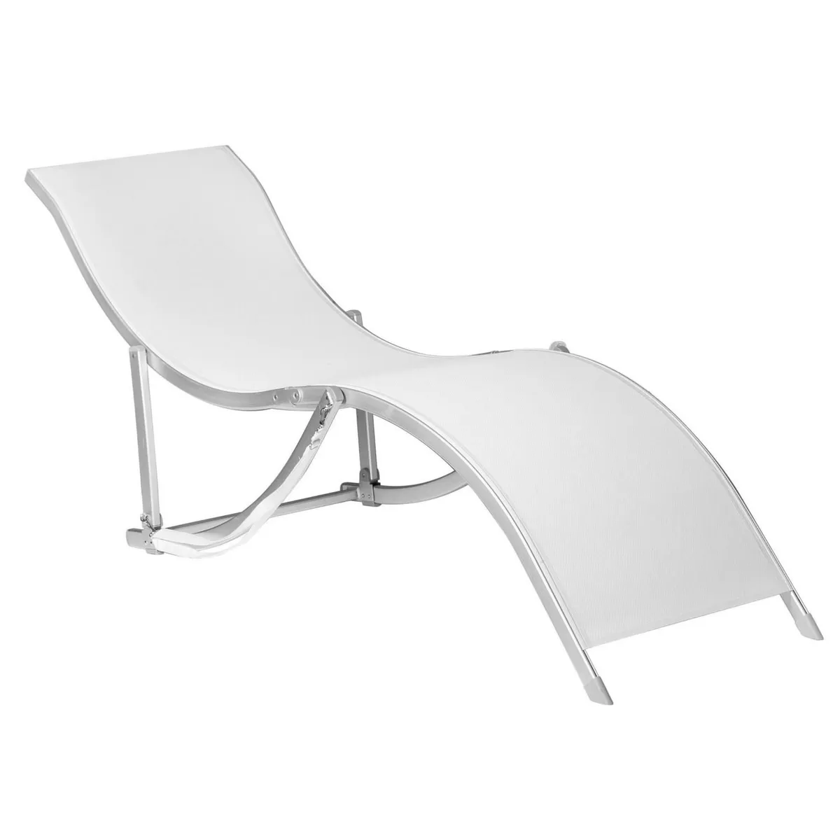 Espreguiçadeira Sky Alumínio e Pvc Branco, marca Just Home Collection - Foto 2