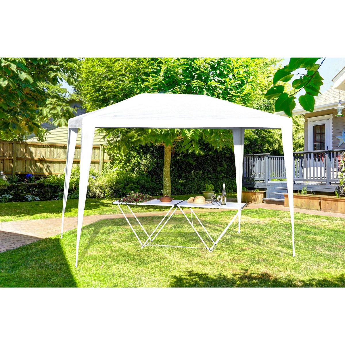Gazebo Montável 300x200cm Branco Just Home Collection, marca Just Home Collection - Foto 2