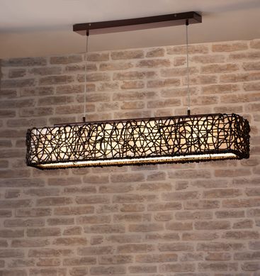 Pendente Ratan 4 Lmpadas, Caf, Bivolt
