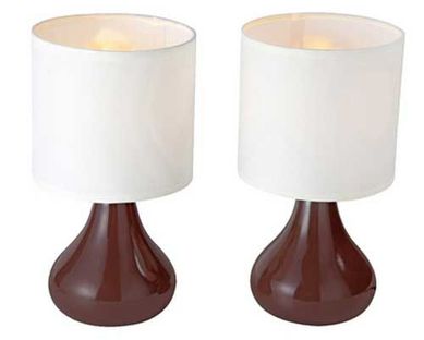 Kit 2 Luminrias de Mesa 2 Lmpadas, Chocolate, Bivolt
