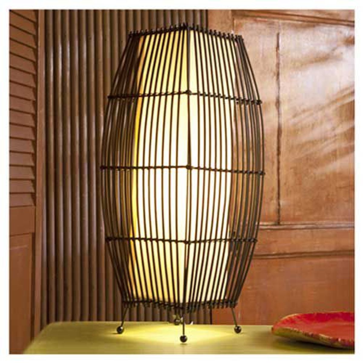 Luminária Mesa 1 Lâmpada Bambu Hcn, marca Just Home Collection - Foto 2