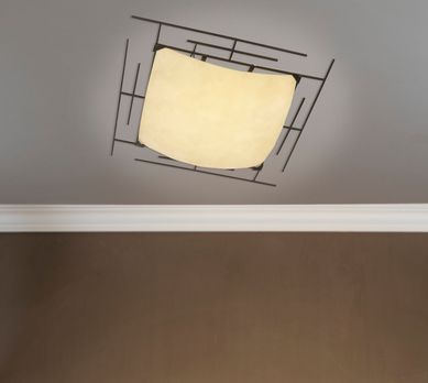 Plafon Flat 3 Lmpadas Vidro Bivolt Ambar Casa Bonita