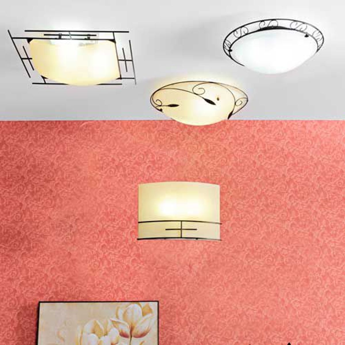 Plafon 2 Lâmpadas Vidro Esmaltado Bivolt 16x26x26cm Casa Bonita, marca Casa Bonita - Foto 2