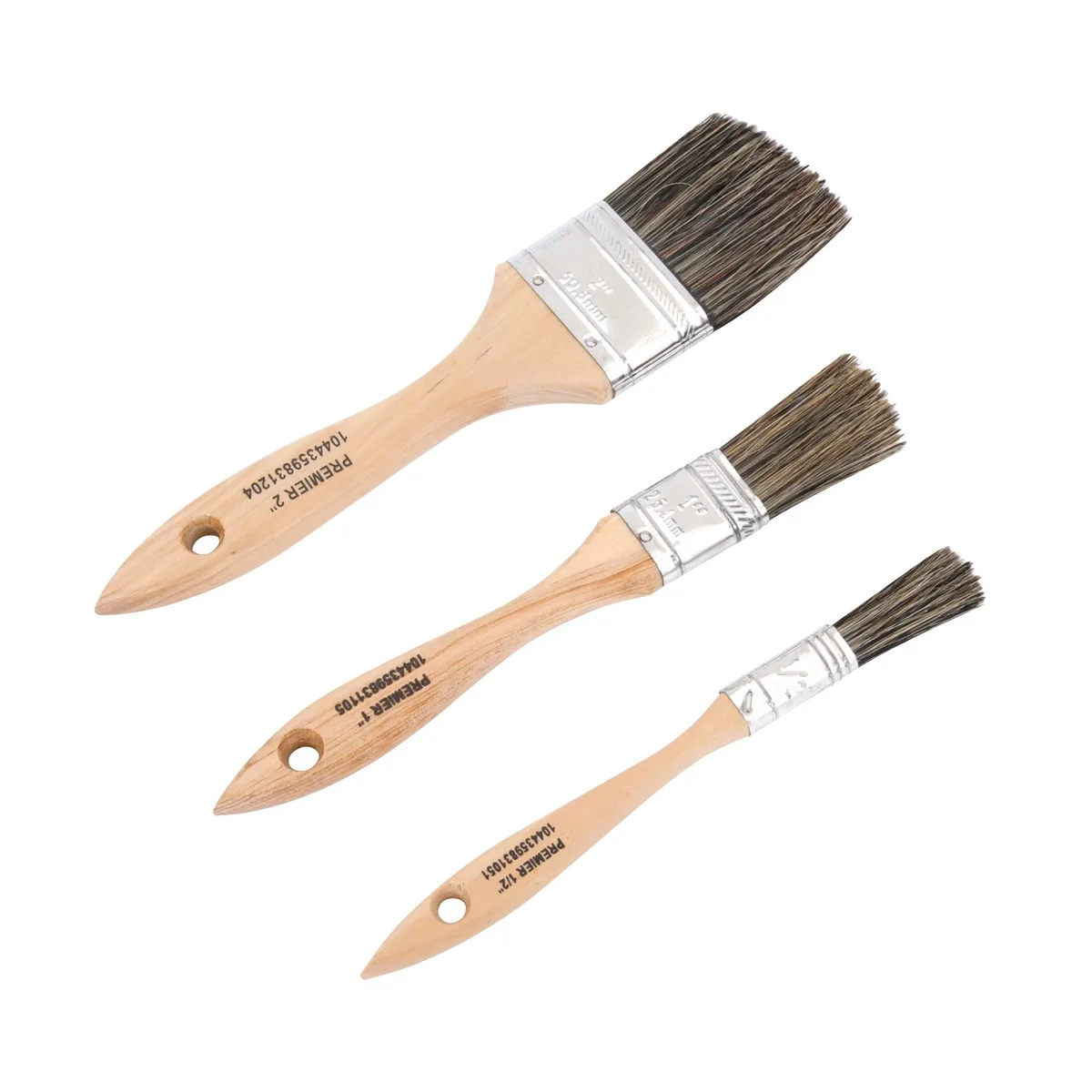 Conjunto de Pincéis Multiuso 1/2", 1" e 2" de Madeira 3 Peças, marca Premier - Foto 2