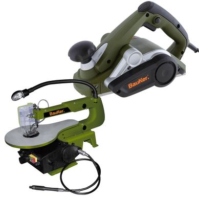 Kit 1 Serra Tico Tico 127V Bauker + 1 Plaina Eltrica 900W 110V Pl823