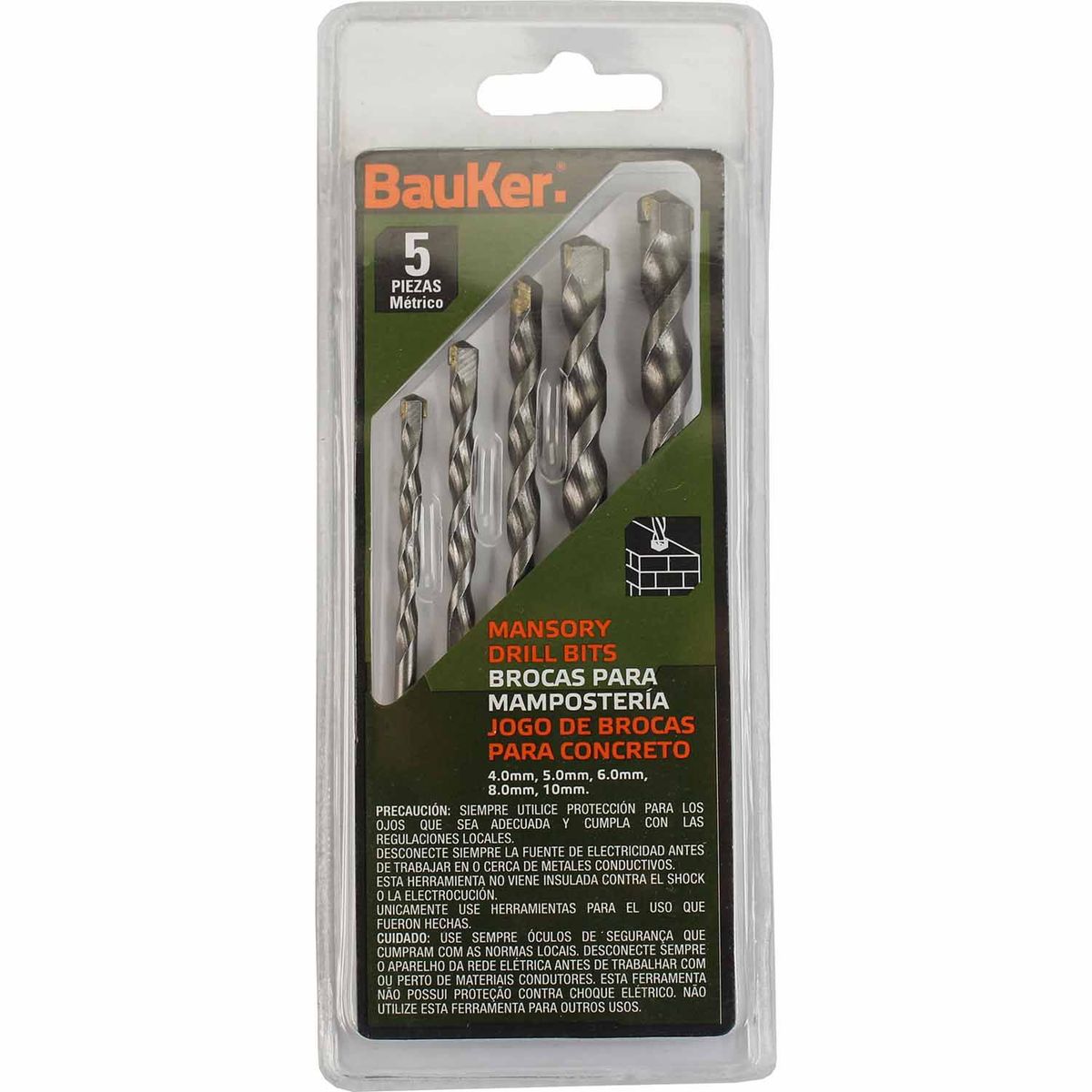 Conjunto de Brocas para Concreto com 5 Peças, marca Bauker - Foto Principal
