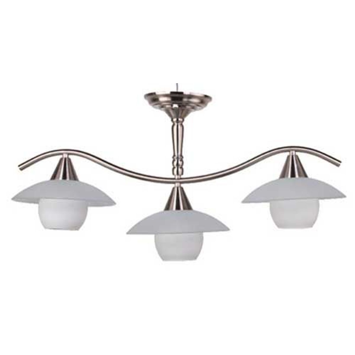 Pendente Flute 3 Lâmpadas Vidro, Prata, Bivolt, marca Just Home Collection - Foto Principal