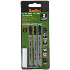 Lâmina de Serra Tico Tico T 10 Dentes 3 Unidades Bauker