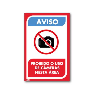 Sinal PVC Proibido o Uso de Cmeras
