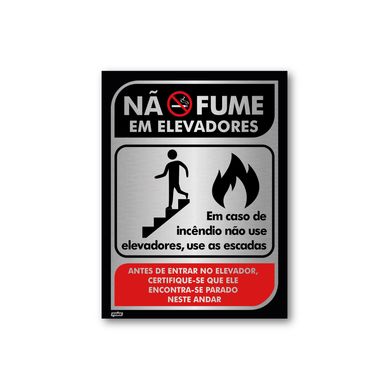 Sinal PS No Fume em Elevadores