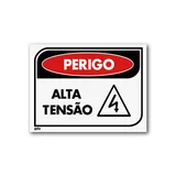 Sinal PS Perigo Alta Tensão 0,5x15x20cm Fixser
