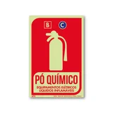 Sinal PVC Extintor Pó Químico