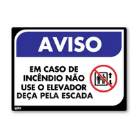 Sinal em Caso Incendio Não Use Elevador