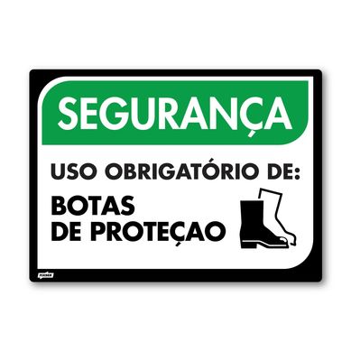 Sinal PVC Usar Botas