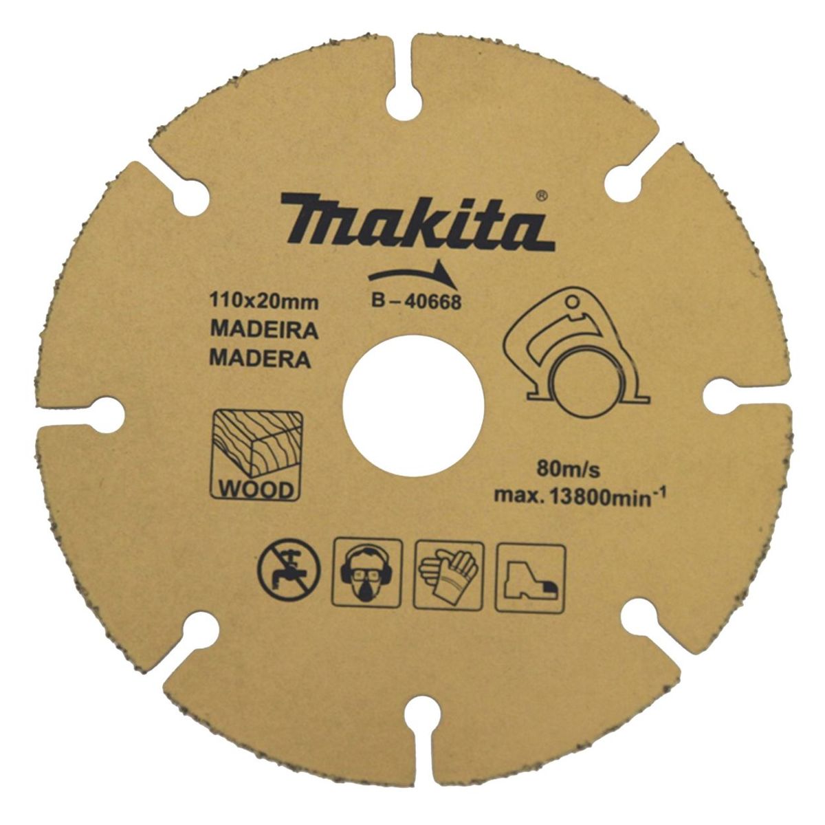 Disco para Madeira B-40668 Makita 110mm Dourado, marca Makita - Foto Principal