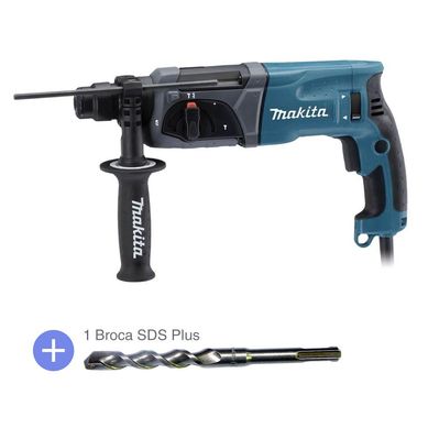 Martelete Sds Plus 800W 24mm HR2470 127V Azul Makita + Broca SDS Plus 6x100mm Makita