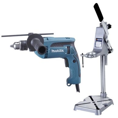 Combo Furadeira Impacto 760W Azul 220V e Suporte para Furadeira Ds080