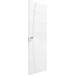 Folha de Porta Frisada Madeira Solida MDP Branco UV Acabado 210x82x3,5cm Elegance