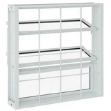 Janela Basculante de Aço Grade e Vidro 60x60cm Branco Prátika