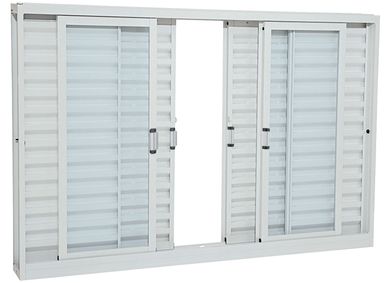Janela Veneziana Ao Branco 6 Folhas Central 120x200x12cm Pratika