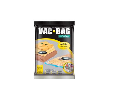 Saco para Armazenamento  Vcuo Bag Mdio Transparente 45x65