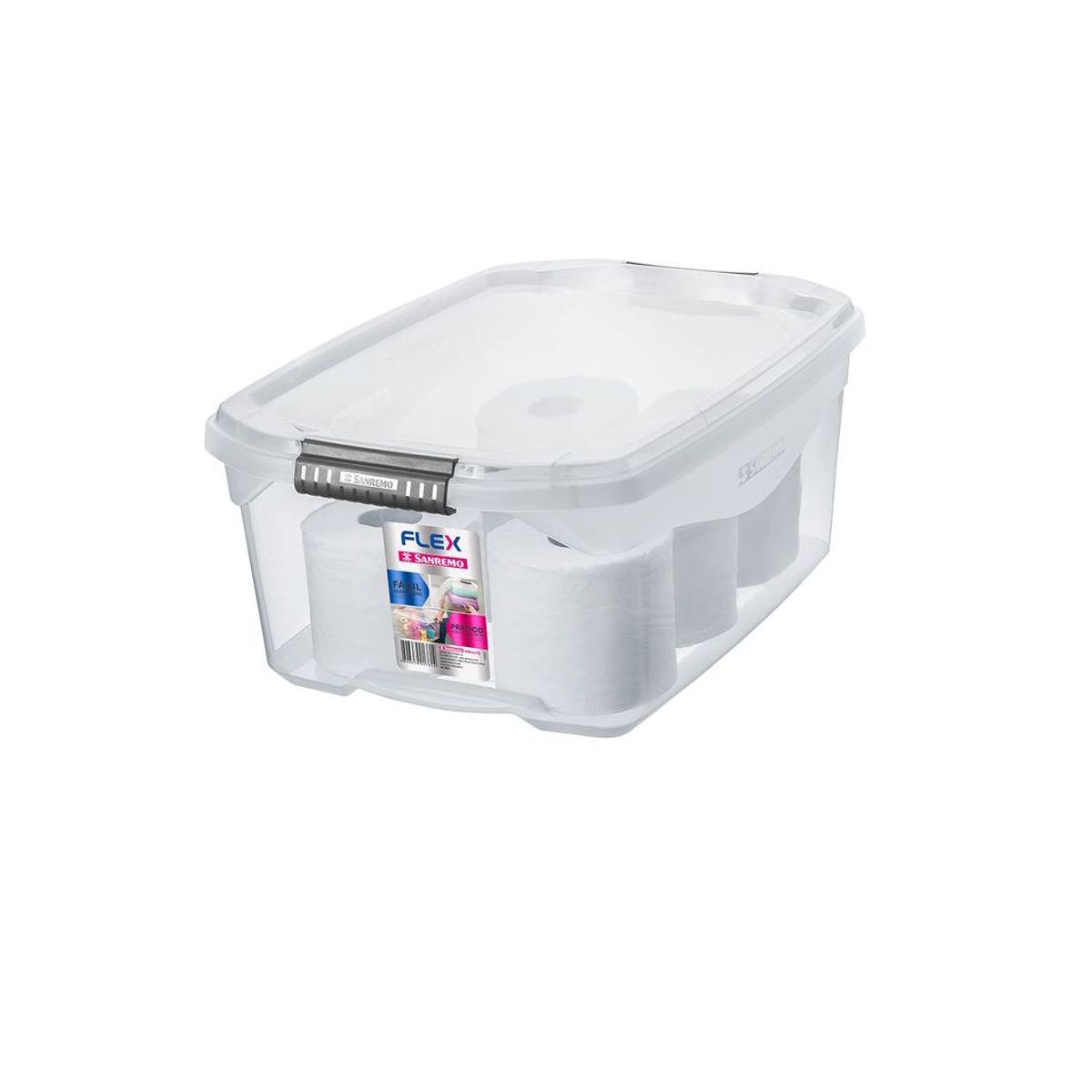 Caixa Organizadora Baixa 48,7x33,1x19,6cm 20L Cristal, marca Sanremo - Foto Principal