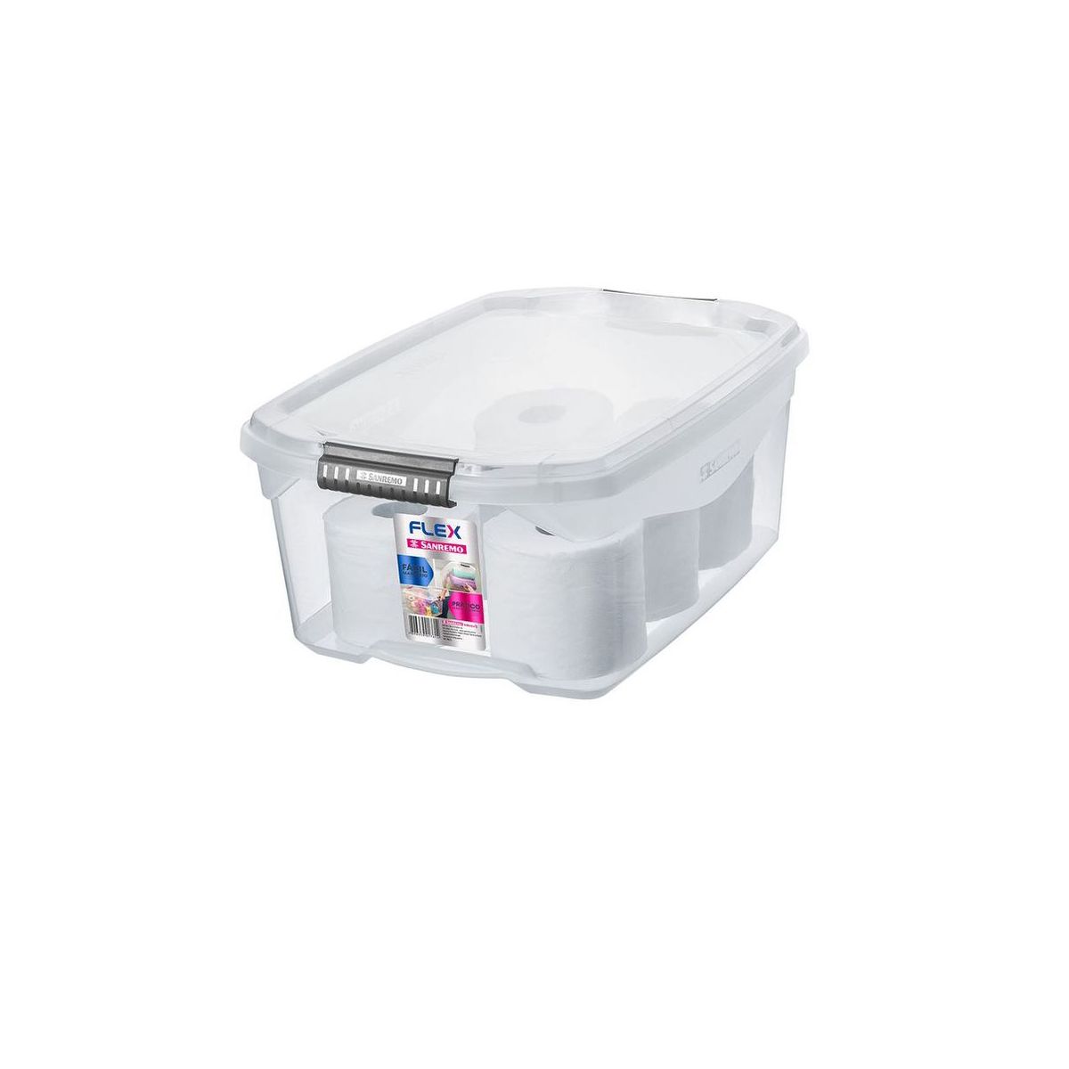 Caixa Organizadora Baixa 48,7x33,1x19,6cm 20L Cristal, marca Sanremo - Foto Principal
