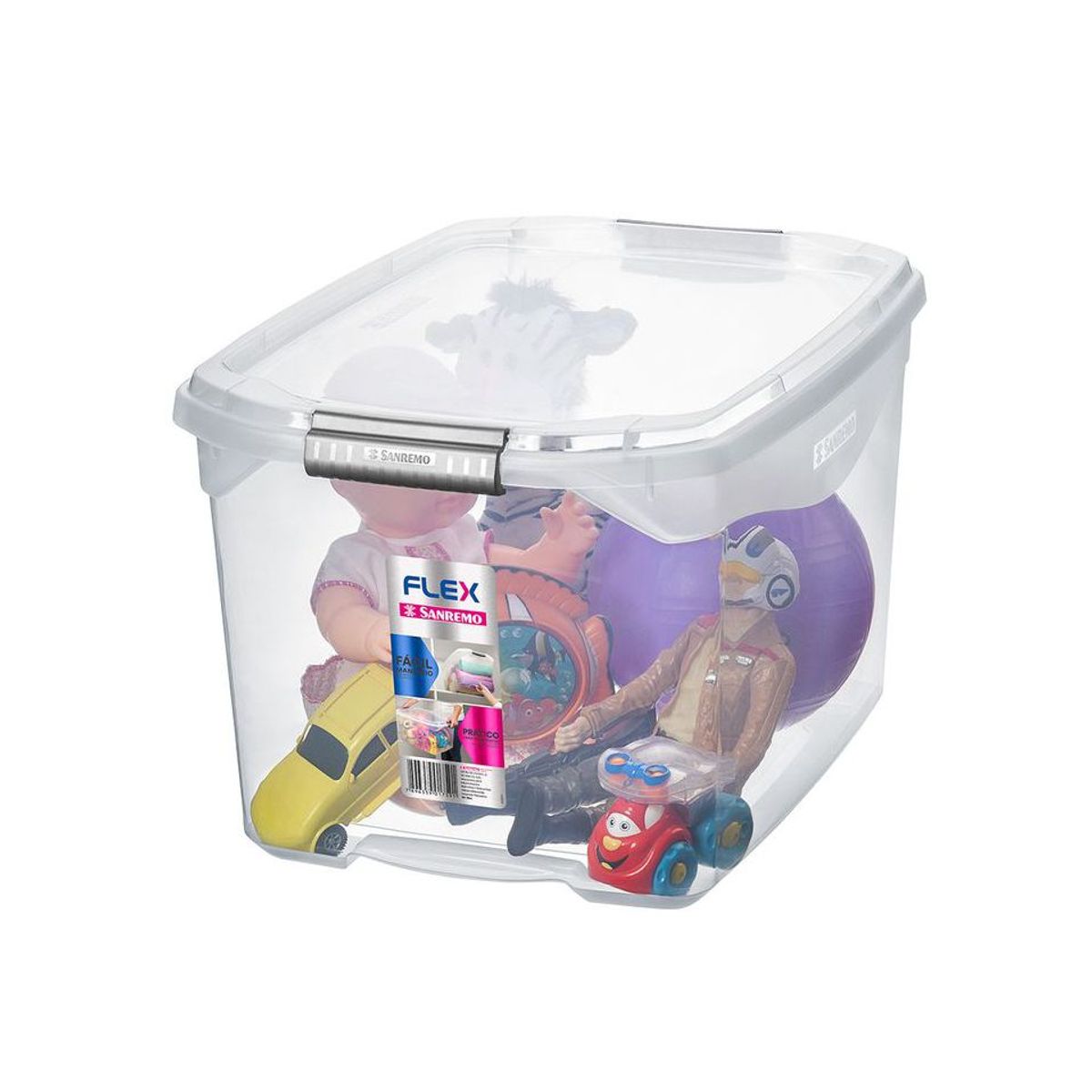 Caixa Organizadora Média 48,7x33,1x27,6cm 29L Cristal, marca Sanremo - Foto Principal