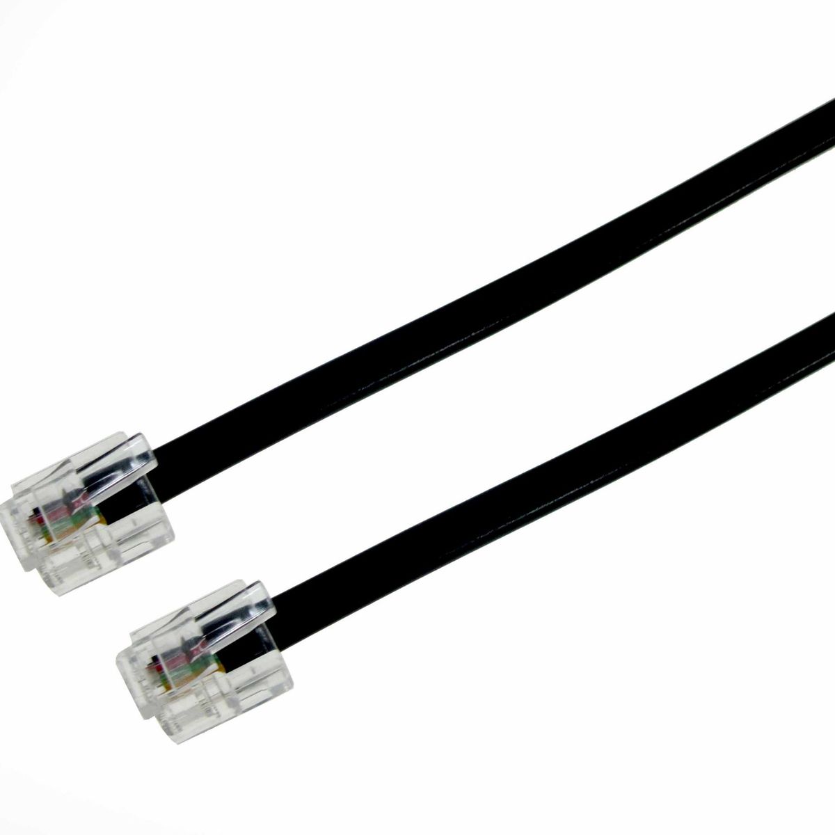 Cordao Liso 6P4C 2M Preto, marca Dualcomp - Foto Principal