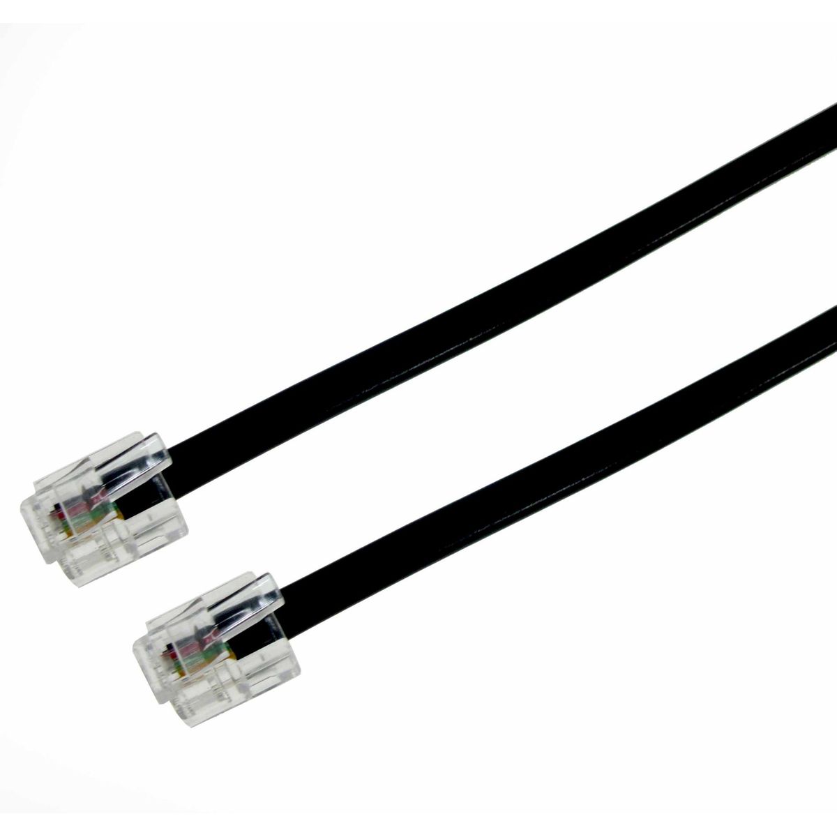 Cordao Liso 6P4C 2M Preto, marca Dualcomp - Foto Principal