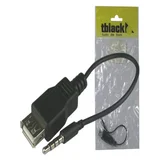Cabo Adaptador P2 4AC x USB-A 15cm Preto