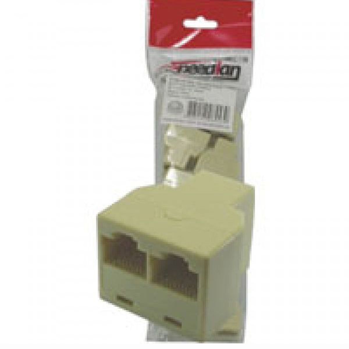 Adaptador Rhj45 8P8C 3 Fêmeas Bege, marca Dual - Foto Principal