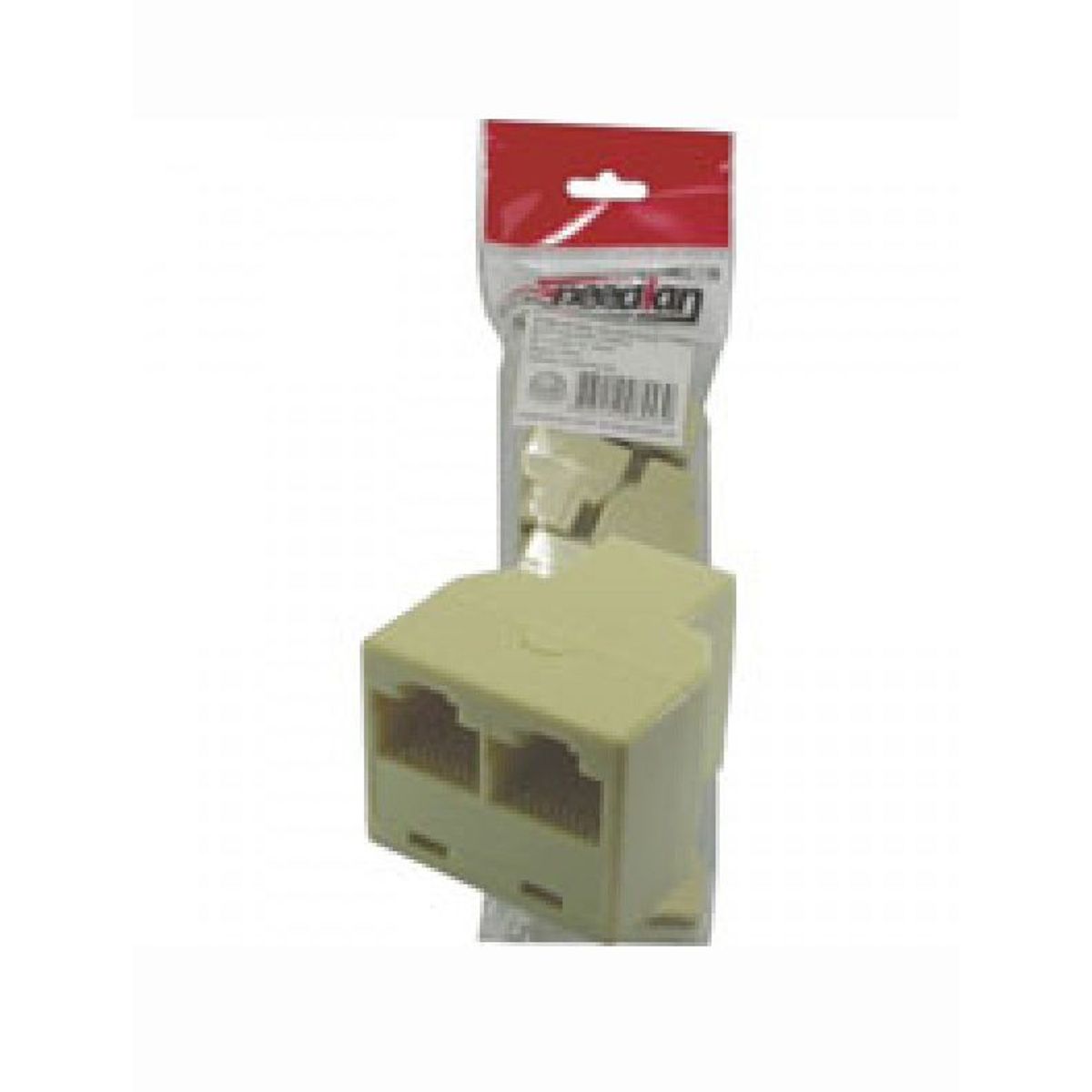 Adaptador Rhj45 8P8C 3 Fêmeas Bege, marca Dual - Foto Principal