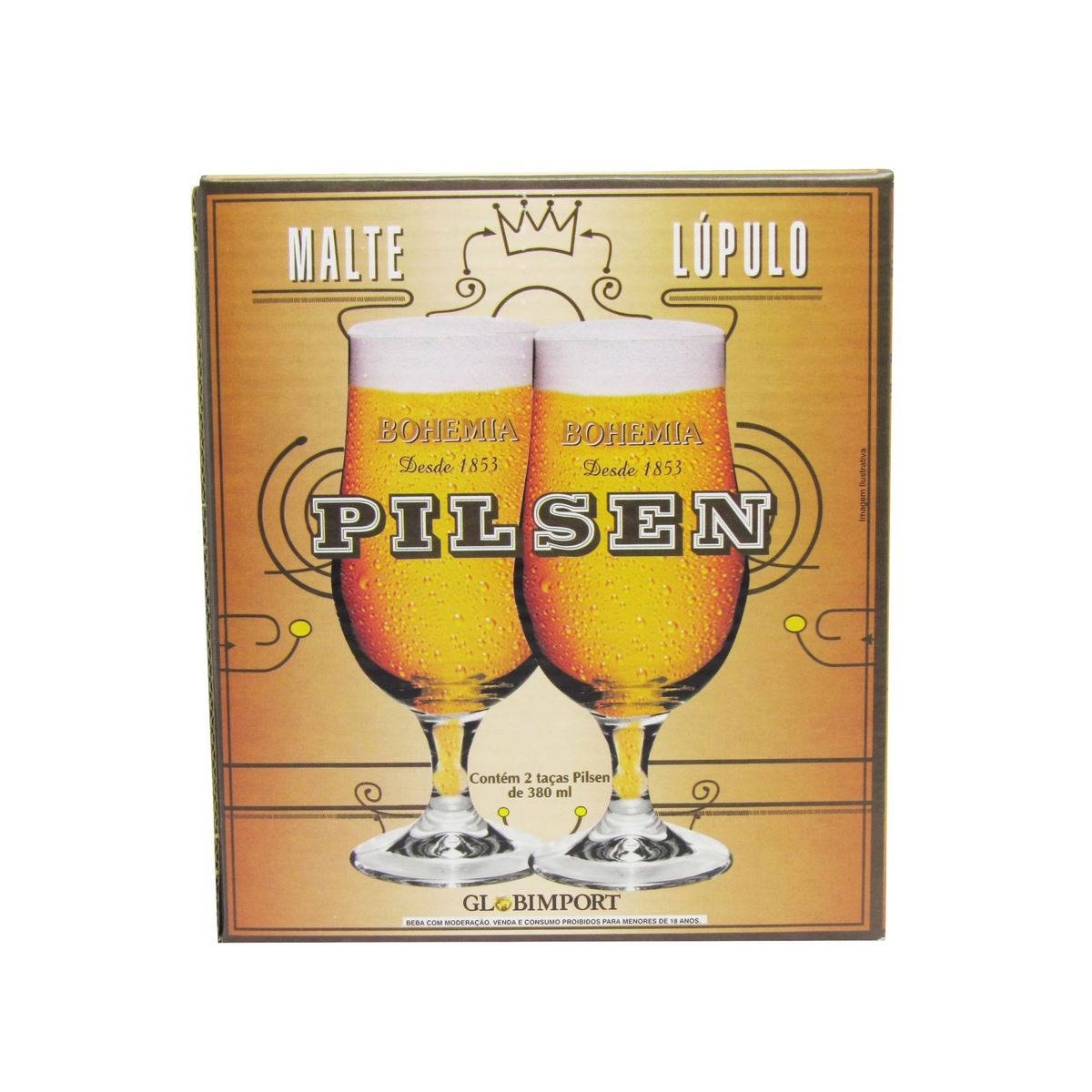 Conjunto de Taças de Cerveja 2 Peças Bohemia 380ml Transparente, marca Globimport - Foto Principal