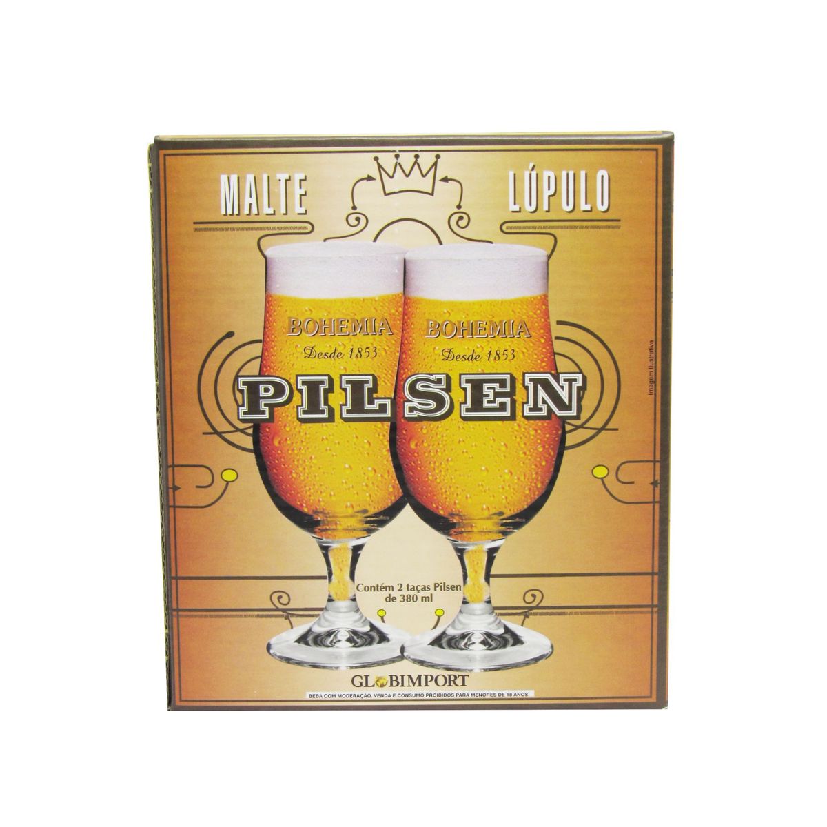 Conjunto de Taças de Cerveja 2 Peças Bohemia 380ml Transparente, marca Globimport - Foto Principal